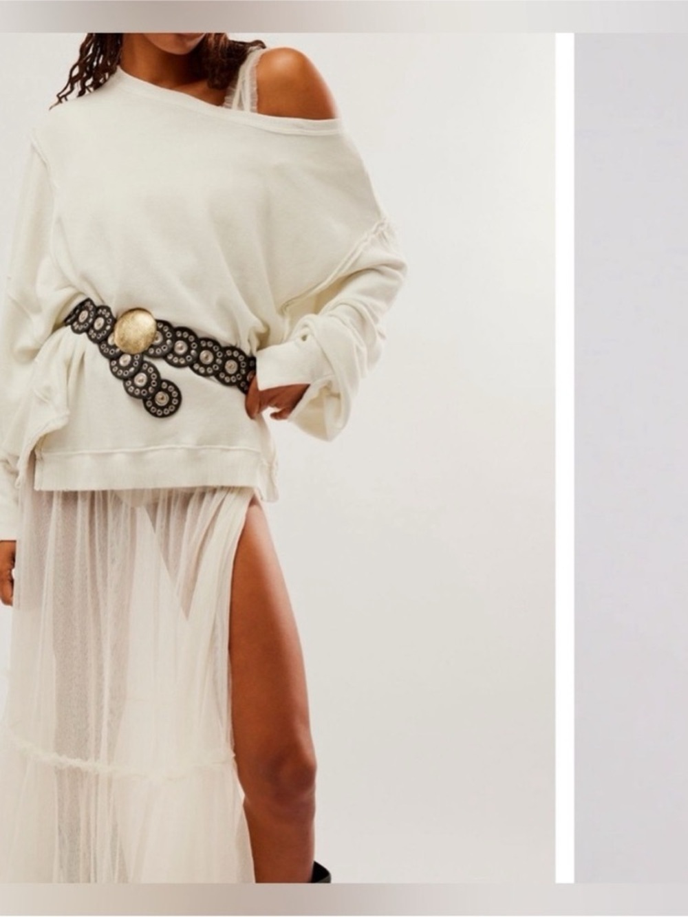 Free People We The Free Camden Sweatshirt in Delicacy/off white, Size S